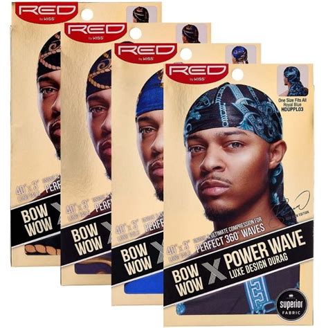 Red By Kiss Bow Wow X Power Wave Luxe Design Durags 4 Color Options