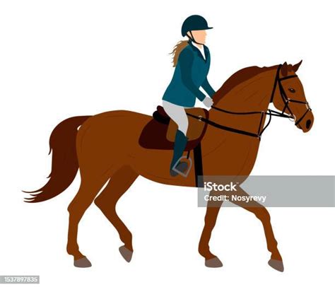 Horse Gait And Jockey Equestrian Sports Vector Illustration向量圖形及更多賽馬