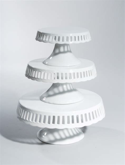 White Ceramic Cake Stands West Coast Event Productions Inc