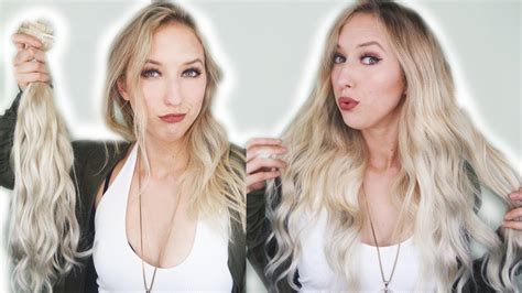 Luxy Seamless Hair Extensions Review Ash Blonde Youtube