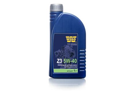 Моторное масло WEGO Z3 синтетическое, 5W-40, SL/CF, 1 л 4627089062680 ...