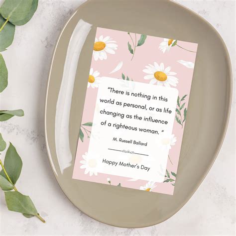 Lds Mothers Day Printable Mothers Day Ministering Card Mothers Day