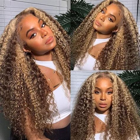 Amazon Wiggins V Part Wig Human Hair Honey Blonde Lace Front Wig