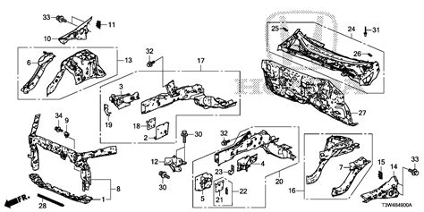 Honda Accord Bulkhead Fr Body Dashboard Front 60400 T3w A10zz