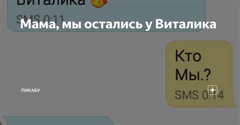 Мама, мы остались у Виталика | Пикабу | Дзен