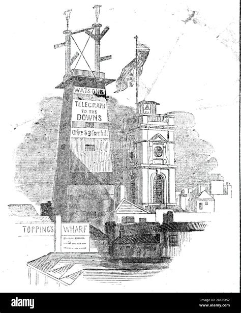 The Telegraph And Church Of St Olafs Before The Fire 1843 The