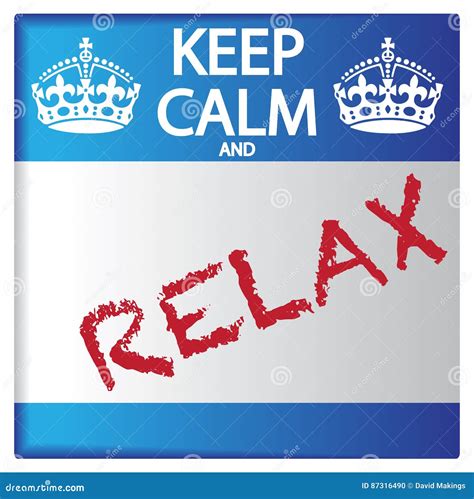 Keep Calm and Relax Sticker Stock Illustration - Illustration of ...