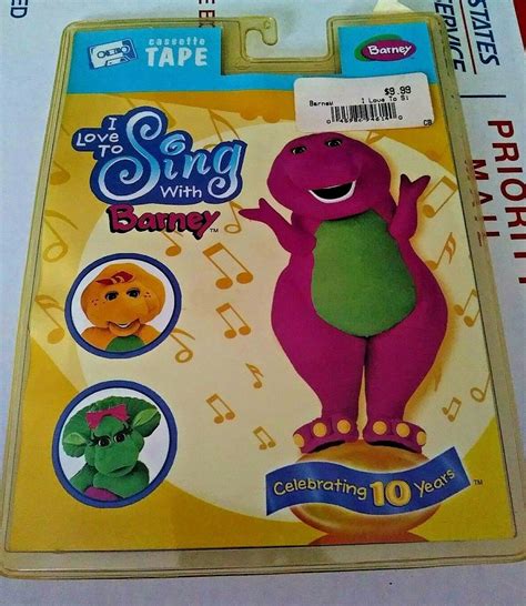 I Love To Sing With Barney Cassette Tape Vintage 1998 Rare Purple