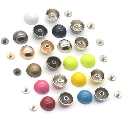 12 25 60 100 Sets Alloy Round Mushroom Rivets Studs Buttons Etsy