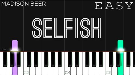 Madison Beer Selfish Easy Piano Tutorial Youtube