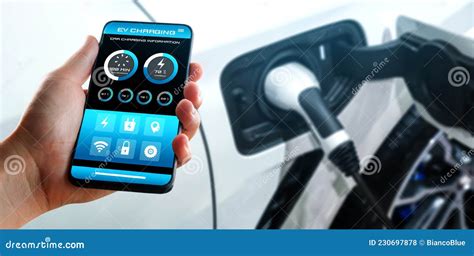 Ev Laadstation Voor Elektrische Auto Met Status Mobiele App Display