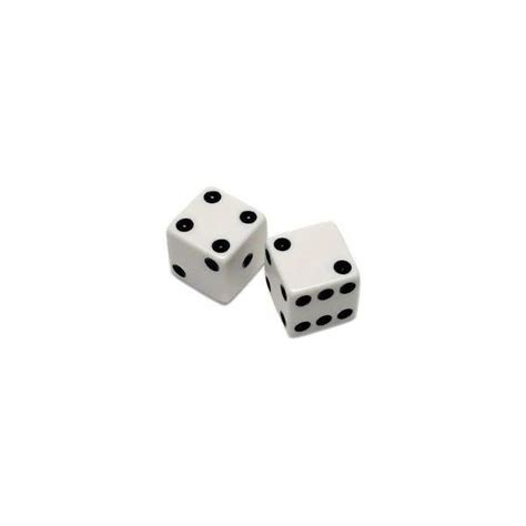 Two White Dices Sitting Side By Side On Top Of Each Other With Black Dots