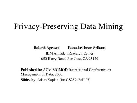 PPT Privacy Preserving Data Mining PowerPoint Presentation Free