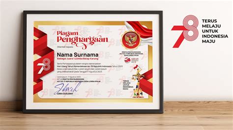 Cara Membuat Desain Sertifikat Piagam Hut Ri Ke 77 De