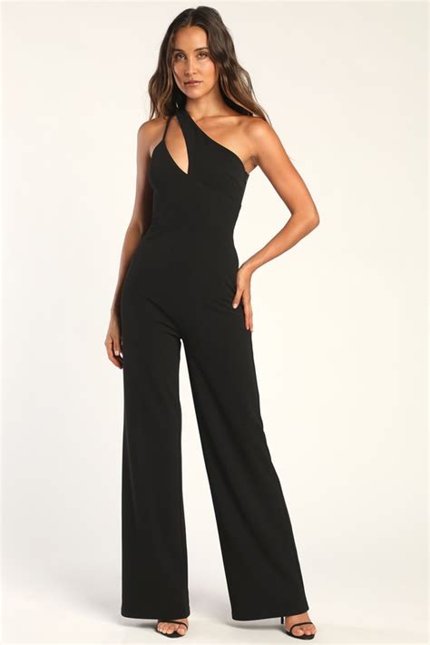 Black Sleeveless Jumpsuit Asymmetrical Jumpsuit Chic Jumpsuit Lulus