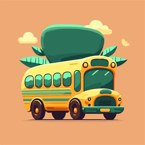 Yellow School Bus Flat Color Vector Icon Logo Illustration 17133207