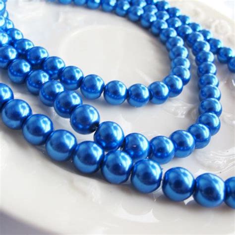 Glass Pearl Beads 8mm Round Royal Blue 100 Pcs 32inch By Farragem Pearl Beads Glass Pearl