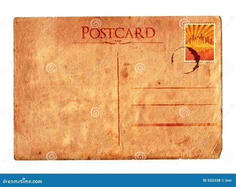 Vintage Postcard 02 With Stamp Stock Photo Image Of History