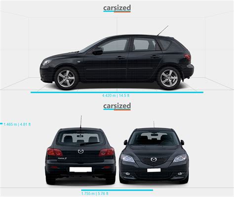 Мазда 3 2003-2006 Размеры Профиль