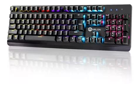 Teclado Gamer Melon Tauro Qwerty Espa Ol Color Negro Con Luz Rgb En