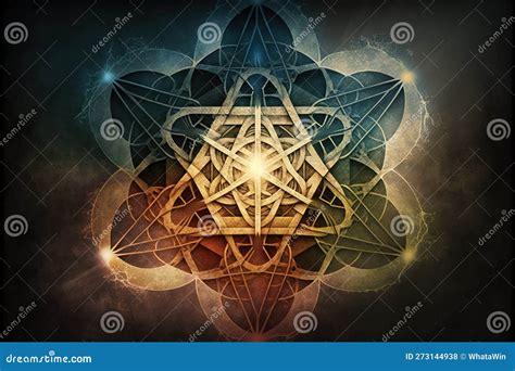 Spiritual Sacred Geometry, Mercaba Ai Generative Illusration Stock Illustration - Illustration ...