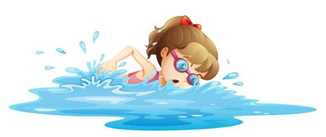 A Girl Wearing A Pink Swimwear Swimming 526822 Vector Art At Vecteezy