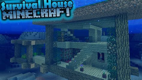 Minecraft How To Build A Survival House Underwater House Tutorial