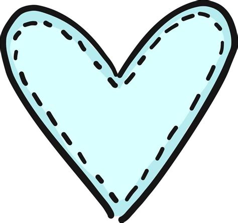 A Blue Heart Shaped Object With Black Lines On The Bottom And Sides