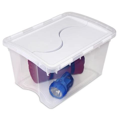 Sterilite 1914 48 Qt Hinged Lid Storage Box White 19148006