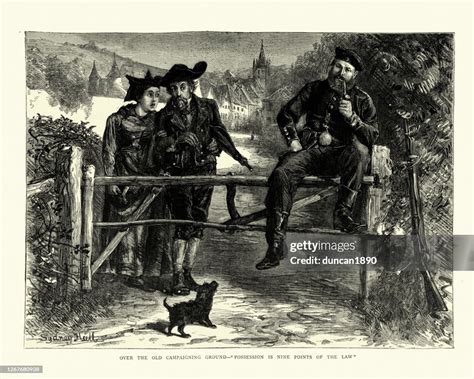 Possession Is Ninetenths Of The Law Rude Man Blocking A Gate High Res Vector Graphic Getty Images