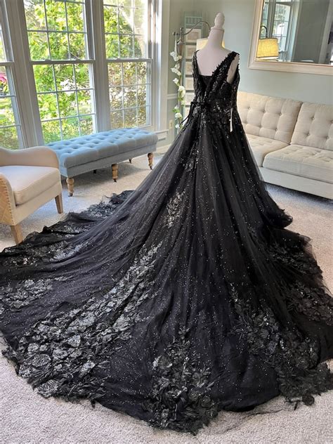 Black Wedding Dressballgown Wedding Dress Gothic Wedding Etsy Uk