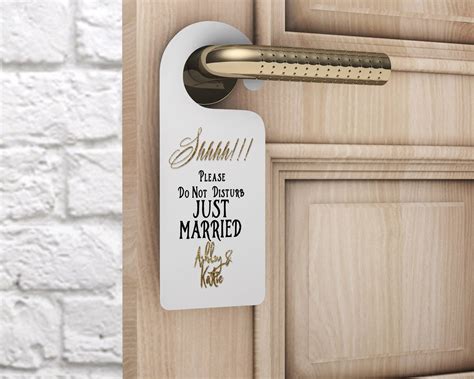 Honeymoon Just Married Door Hanger Sign Do Not Disturb Etsy