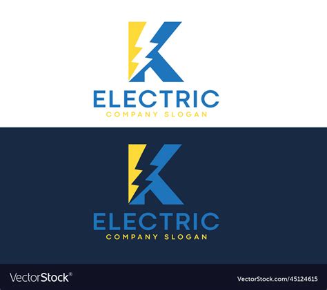 K electric letter logo design with lighting thunde