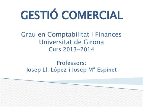 gestio comercial grau en comptabilitat  finances apuntes de gestion