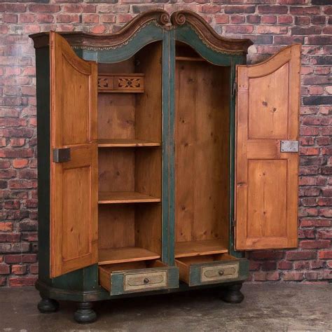 Antique German Armoire With Original Blue Paint For Sale At 1stdibs