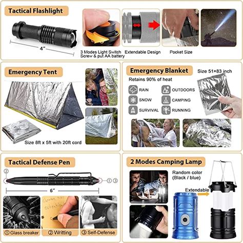 Pcs Survival Kit First Aid Kit With Emergency Tent Emergency Kit For