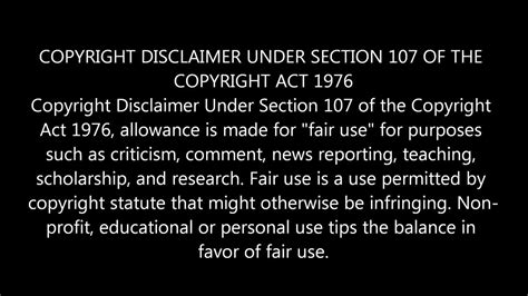 Copyright Disclaimer Under Section 107 Of The Copyright Act 1976 ...