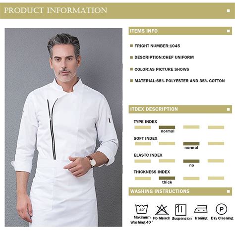 Head Chef Jacket Unisex Long Sleeve Uniform Mkholding