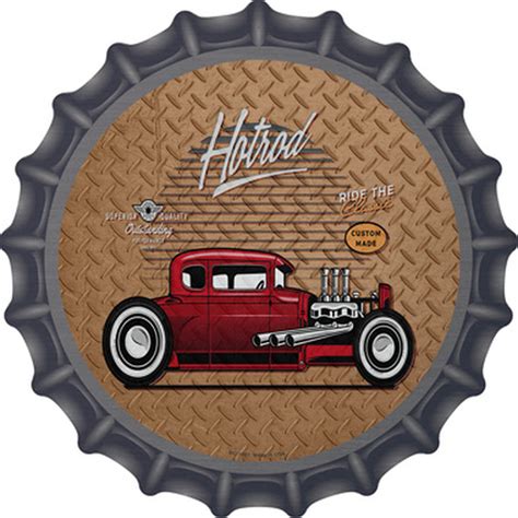Plaque métallique style Capsule D cm Ride the Classic Hot Rod US Hot Rod Amazing