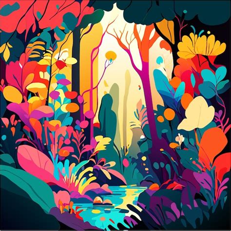 Premium Vector Garden Of Imagination Surreal Watercolor Dreamscape