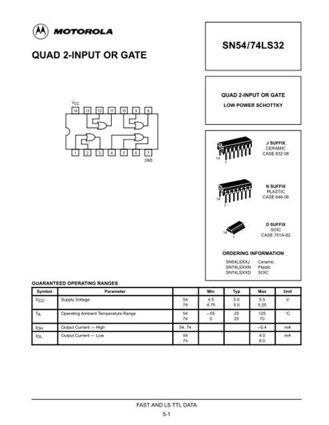 Quad Input Or Gate Sn Ls