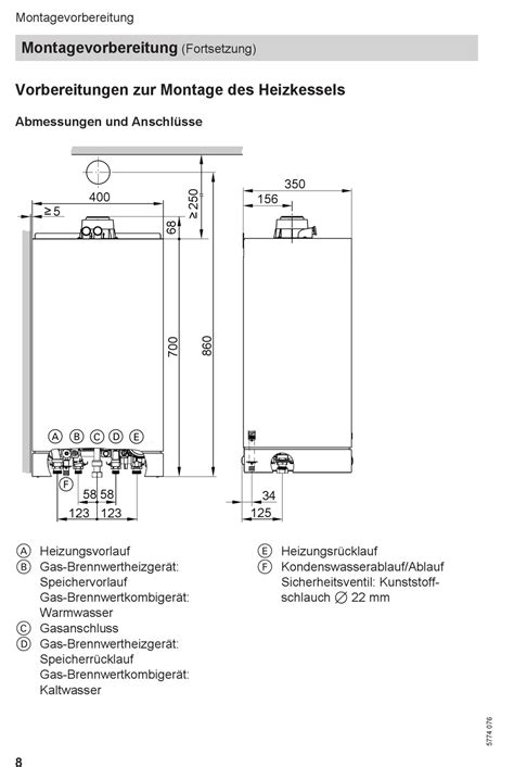 Vorbereitungen Zur Montage Des Heizkessels Viessmann VITODENS 100 W