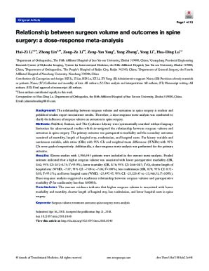 Fillable Online Relationship Between Surgeon Volume And Outcomes In