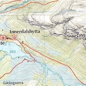 Høyfjellskart Trollheimen Sunndal Innerdalen 1 25 000 T1