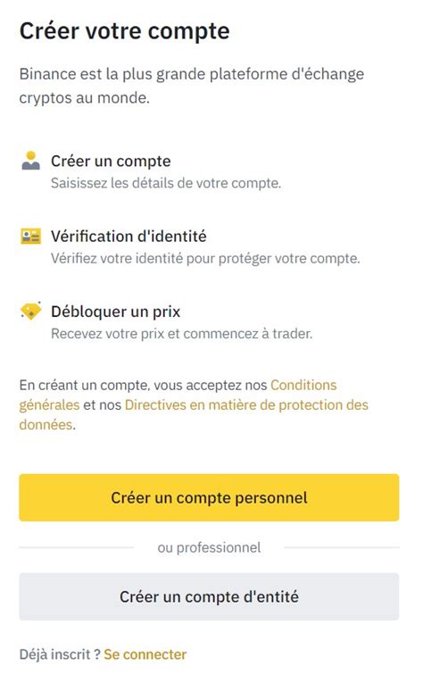 Comment Cr Er Un Compte Binance