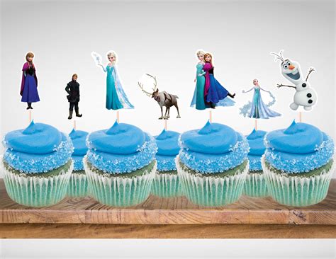 Frozen Disney Elsa Anna Cupcake Toppers Princess Olaf Digital Printable