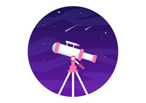 Ilustraci N De Dibujos Animados De Astronom A Con Telescopio Para Ver