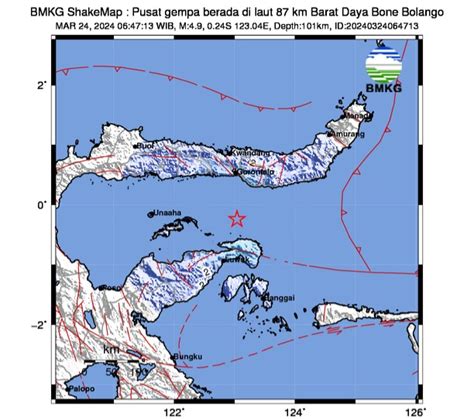 InfoPublik Gempa Bumi Tektonik Bermagnitudo 4 9 Guncang Wilayah