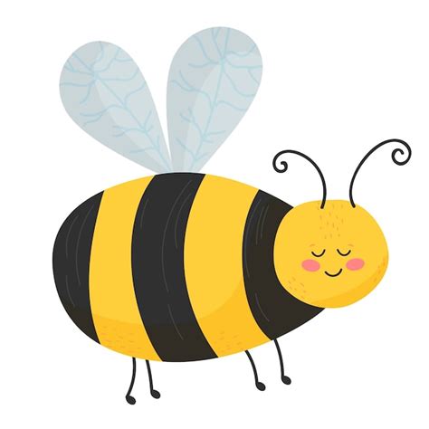 Premium Vector Vector Black And Yellow Bee Illustration Of A Bee Cute