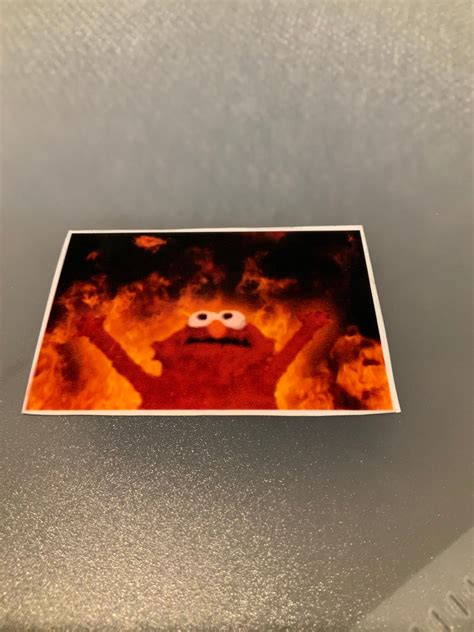 Fire Elmo Meme Sticker Retro Rainbow Shop